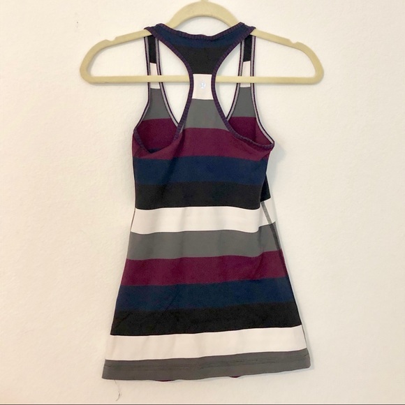 Lululemon Cool Racerback Tank Top Pow Stripe Plum - Picture 7 of 8